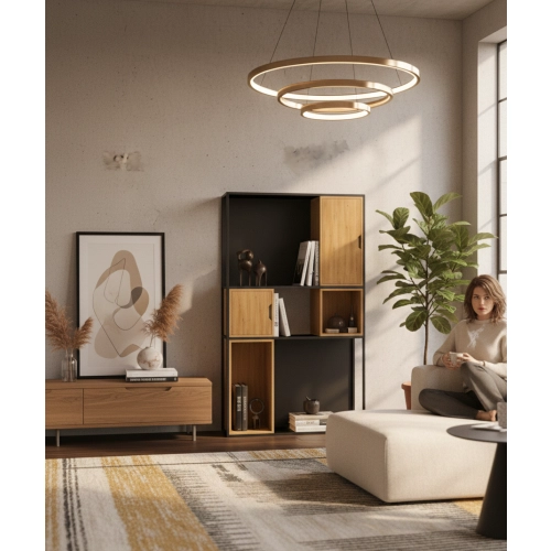 REGAŁ NA KSIĄŻKI METALOWE DREWNO LITE DĄB JESION OLCHA RNK-164